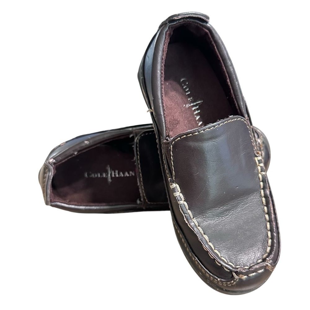Cole Haan Toddler Loafers Size 10 Brown Leather Dress Shoes